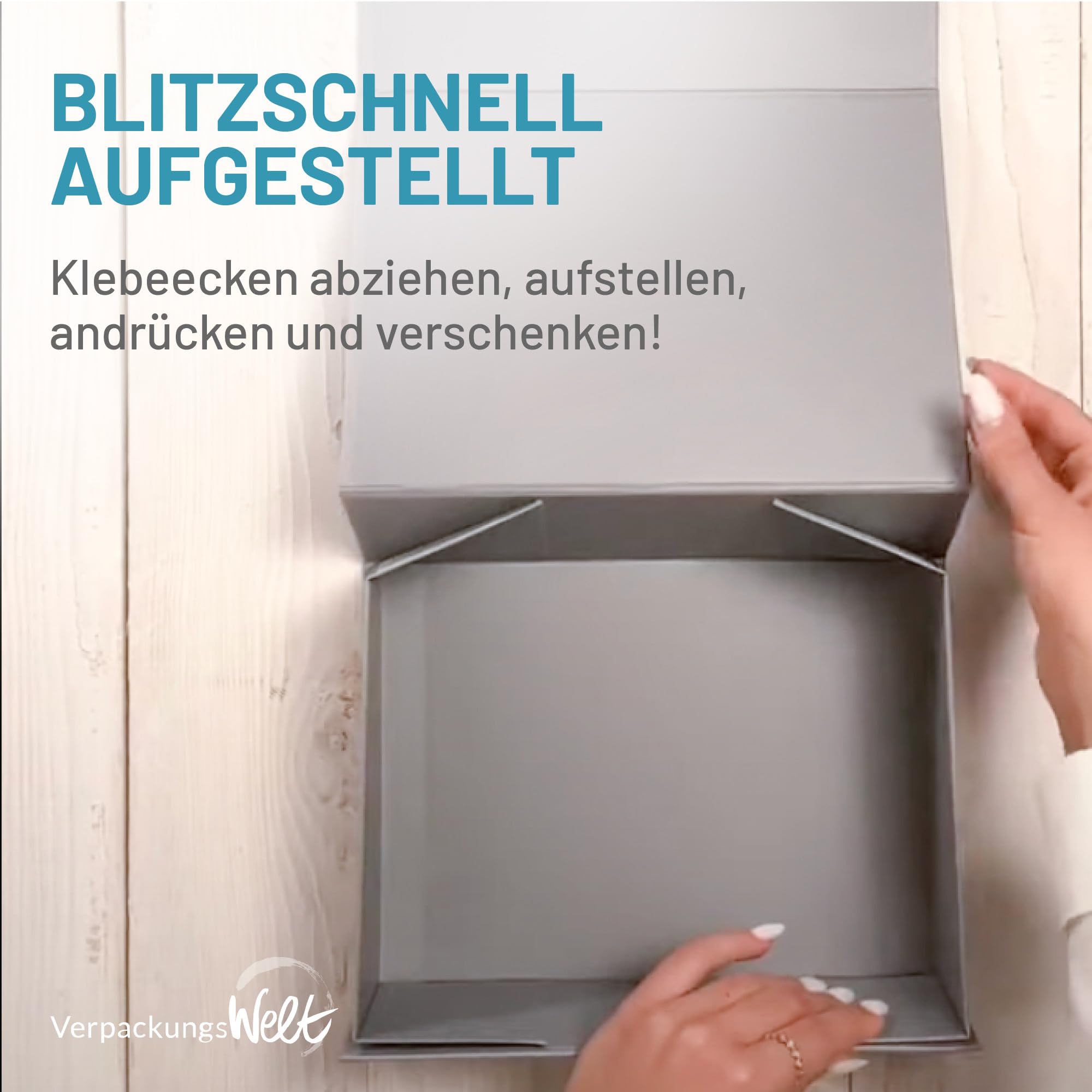 Geschenkbox mit Deckel und Magnetverschluss 45x35x20cm für Geburtstage, Hochzeiten, Weihnachten und Geburten in Weiß