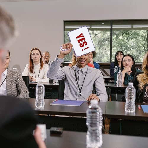 Miniatura 6 de 12 paletas de respuesta de borrado en seco, pizarras blancas de respuesta de doble cara, tablero de respuesta de borrado en seco para oficina,