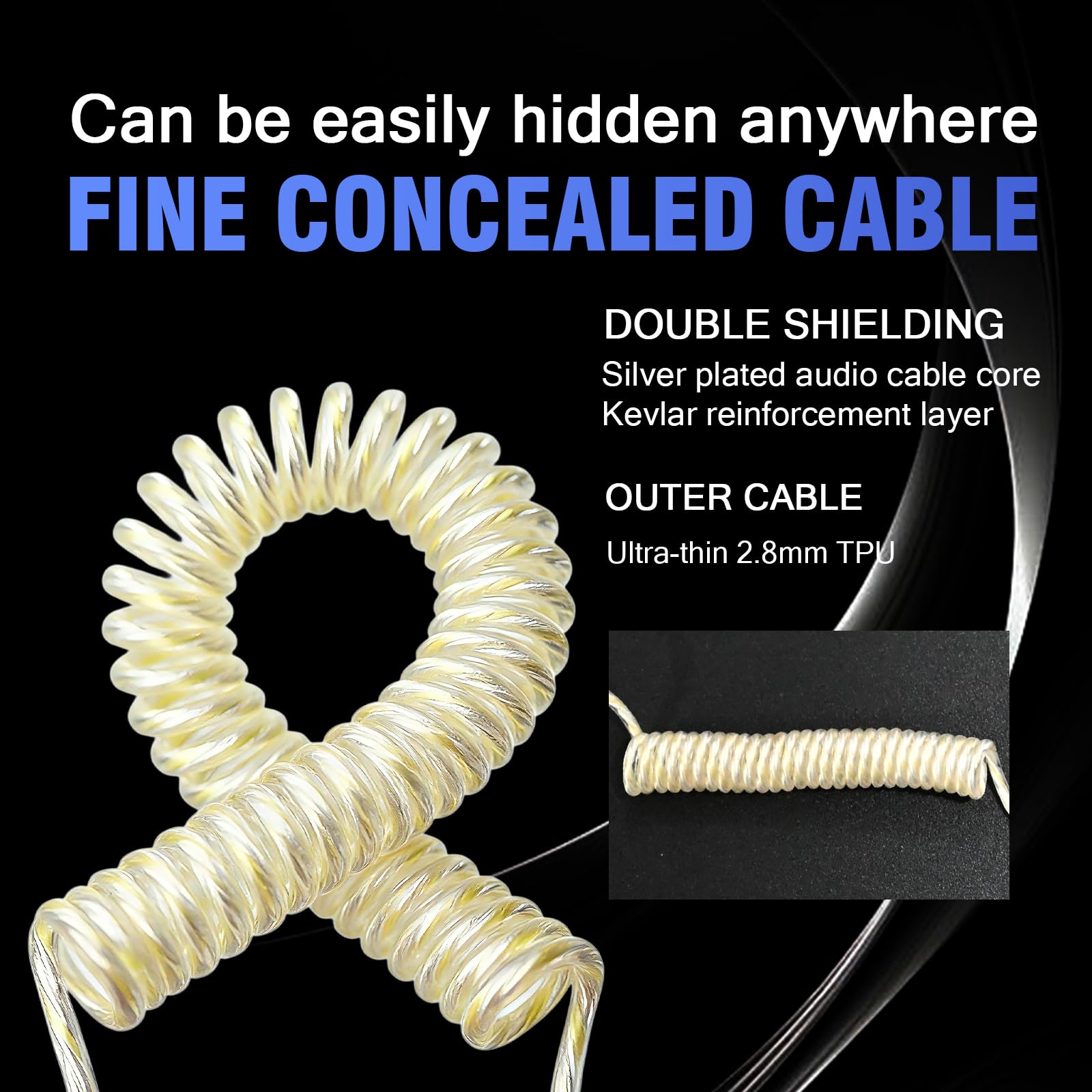Auricolare con connettore da 3,5 mm per walkie talkie microfono da spalla, Flexo Dynamic, Covert High Definition, orecchio singolo