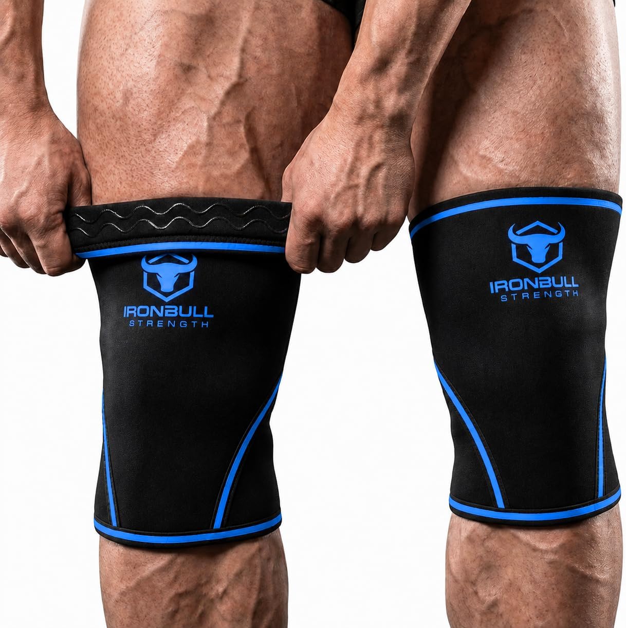 Iron Bull Strength Knee Sleeves 7mm (1 Pair) - Compression Brace & Knee Sleeve For Weightlifting, Powerlifting & Cross Training - Knee Support for Squats - Men & Women