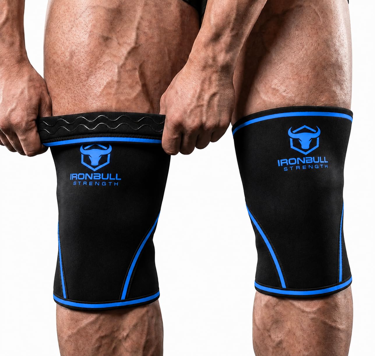 Iron Bull Strength Knee Sleeves 7mm 1 Pair - Compression Brace & Knee Sleeve For Weightlifting Powerlifting & Cross Training - Knee Support for Squats - Men & Women product thumbnail 3
