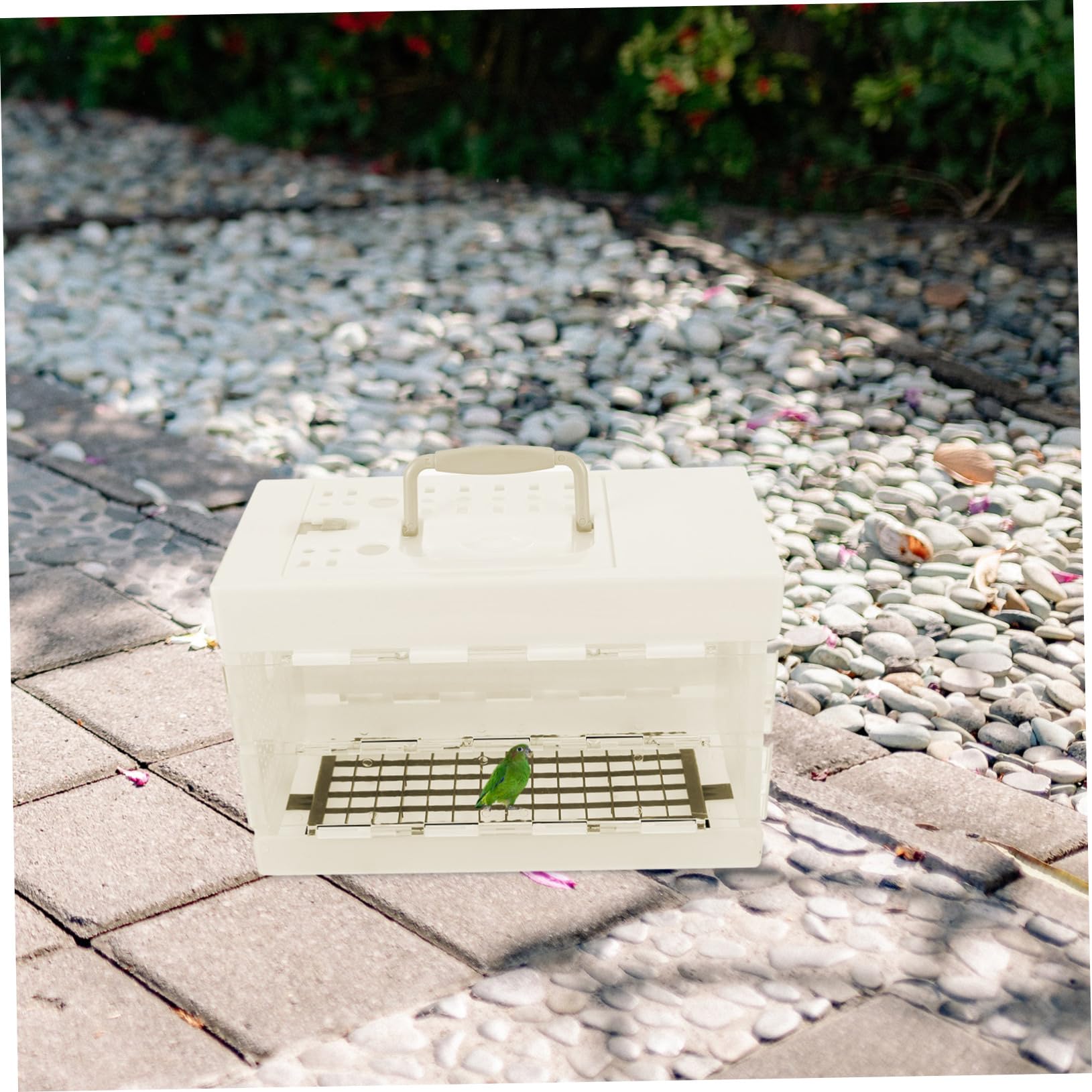 Toddmomy 3piezas Jaula para Pájaros Pequeña con Transportador De Aves Portátil para Periquitos y Conures para Paseos y Excursiones Diseño Multifuncional y Espacioso