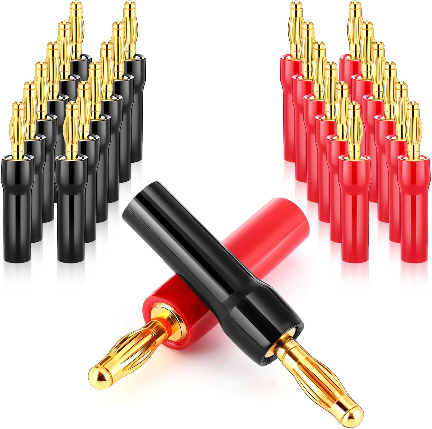 Relaxweex 36 Pcs Conectores Banana 4mm Dorados para Cable de Altavoz