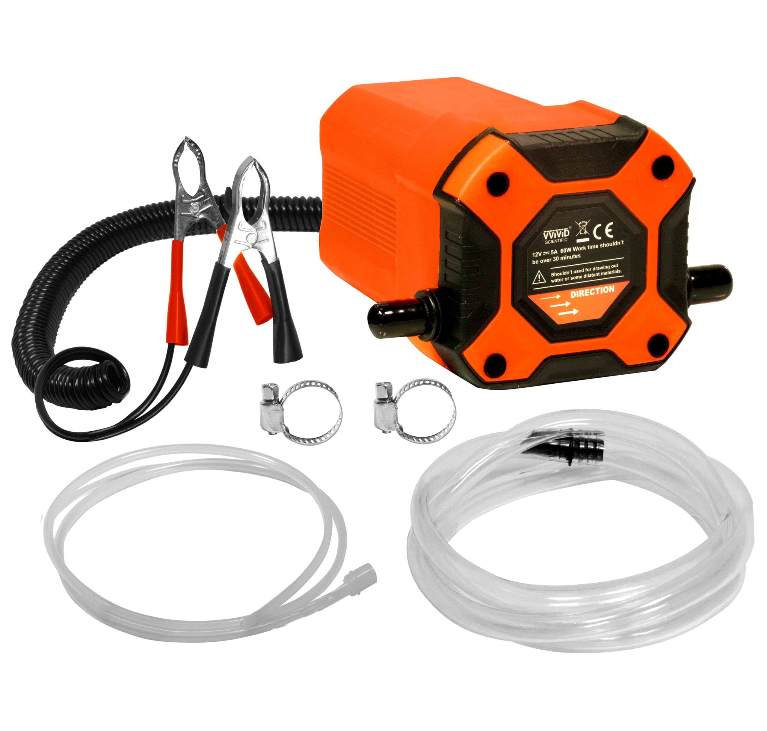 VViViD 12V, 60W Oil Extractor Pump, DIY Oil Change and Scavenge, Compatible With Trucks, Cars, Motorbikes, Lawnmowers, Boats etc.