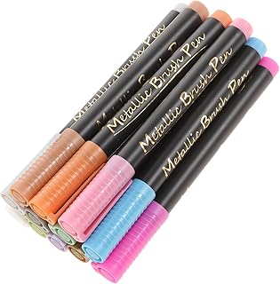 SEWACC 12 Peças De Caneta De Pintura De Metal Kit De Artes E Ofícios Marcador De Giz Canetas De Desenho De Pintura De Janela Marcadores De Contorno Marcadores Brilhantes Marcadores De