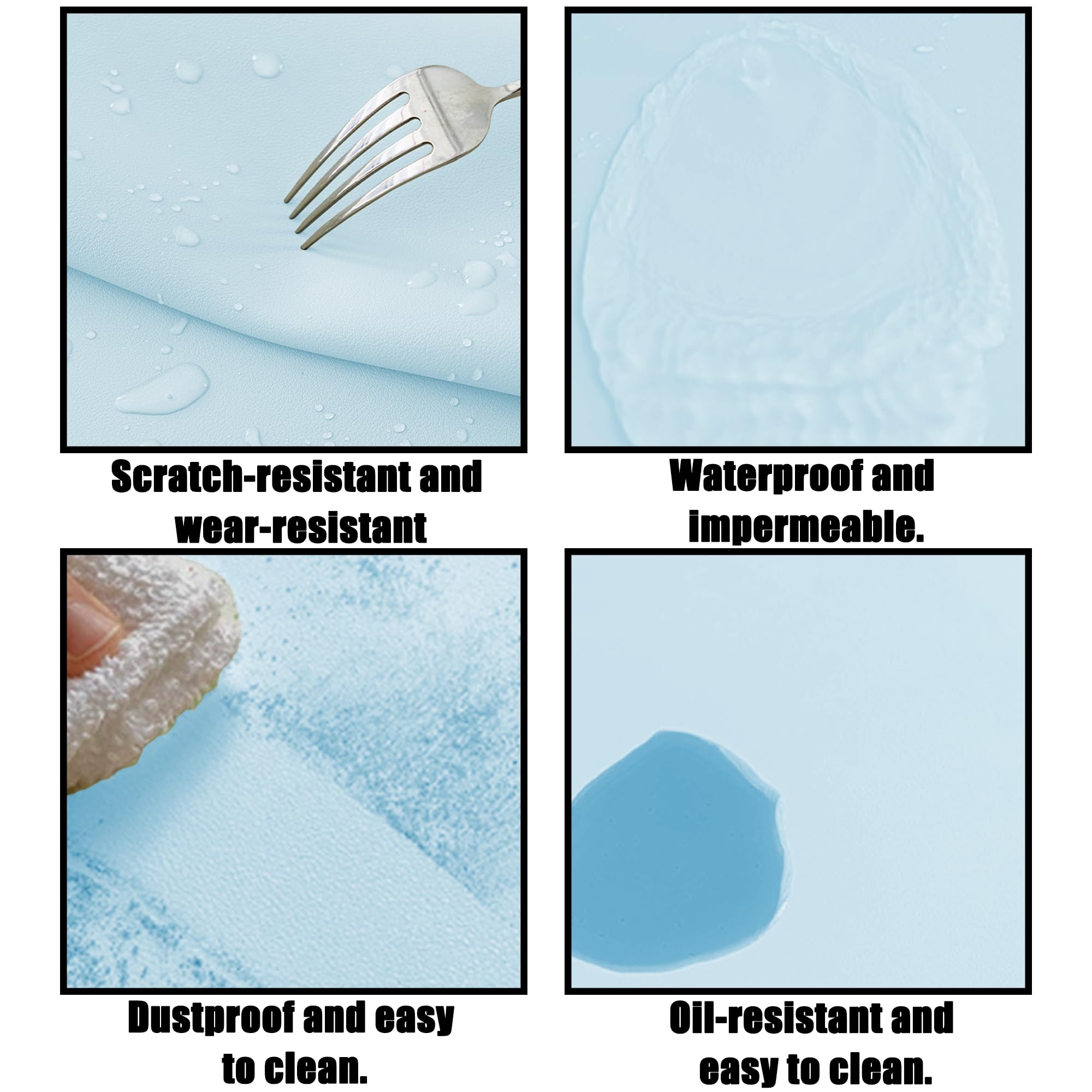 Tappetino da Scrivania 105 x 108 cm Antiscivolo Sottomano Scrivania Impermeabile Antiscivolo Facile da Pulire per Mouse da Gioco, per Lavoro, Casa, Scuola, Blu