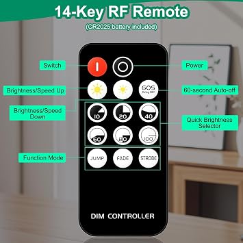 Mini RF LED Remote Controller Dimmer Switch for LED Lights