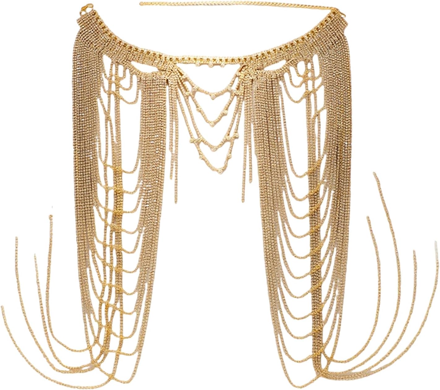 Elegant Crystal Shoulder Chain Secure Rhinestones Jewelry For, Dances & Social Gatherings Multi Strands Party Sh