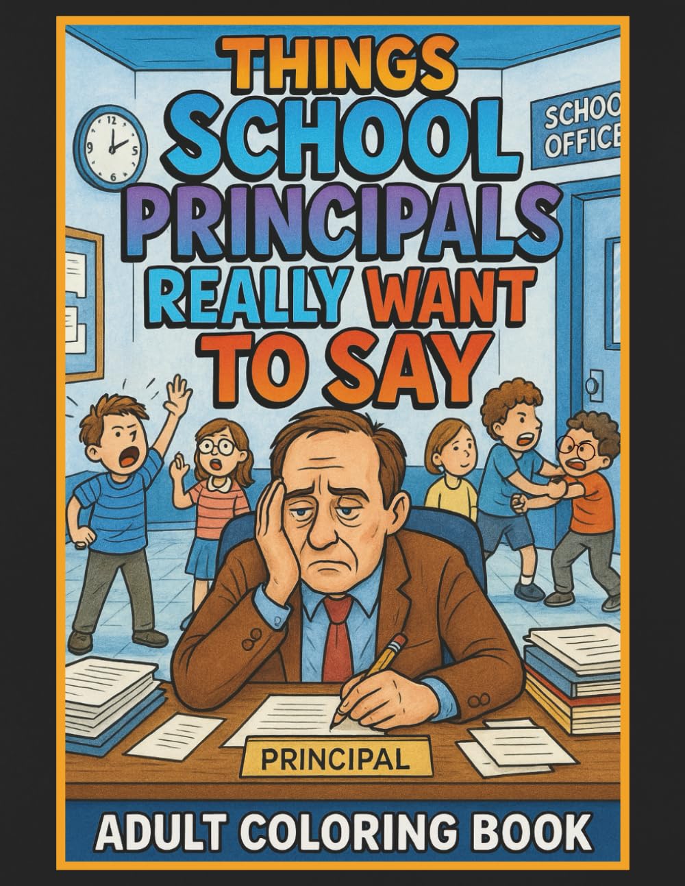 Things School Principals Really Want To Say Adult Coloring Book: 50 Hilarious Coloring Book Pages, Perfect Principal Gift, Great Admin Gift