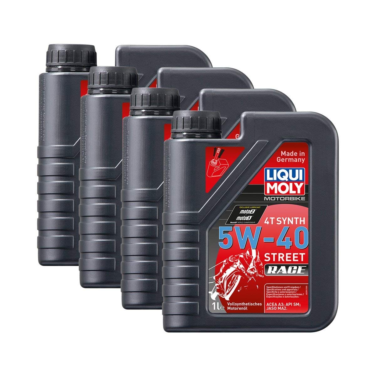 Liqui Moly 4 X 2592 Motorbike 4T Racing Synth Street Race olio motore 5W-40 1 l