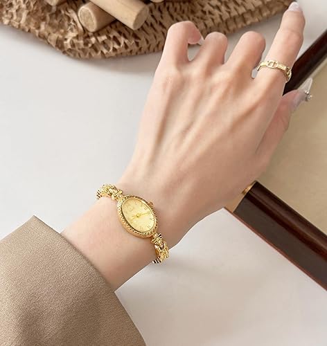 Miniatura 2 de Gosasa Reloj de pulsera para mujer, estilo vintage, ovalado, de cuarzo, números romanos, elegante, cadena de aleación, estilo de joyería, reloj de