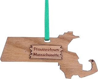 Wooden Provincetown Massachusetts State Ornament - Gift Boxed - Made in NH
