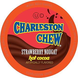 Charleston Chew Strawberry Hot Cocoa Pods, Compatible with Keurig K-Cup Brewers, 12 Count - Sweet Strawberry and Chocolate Nougat Blend