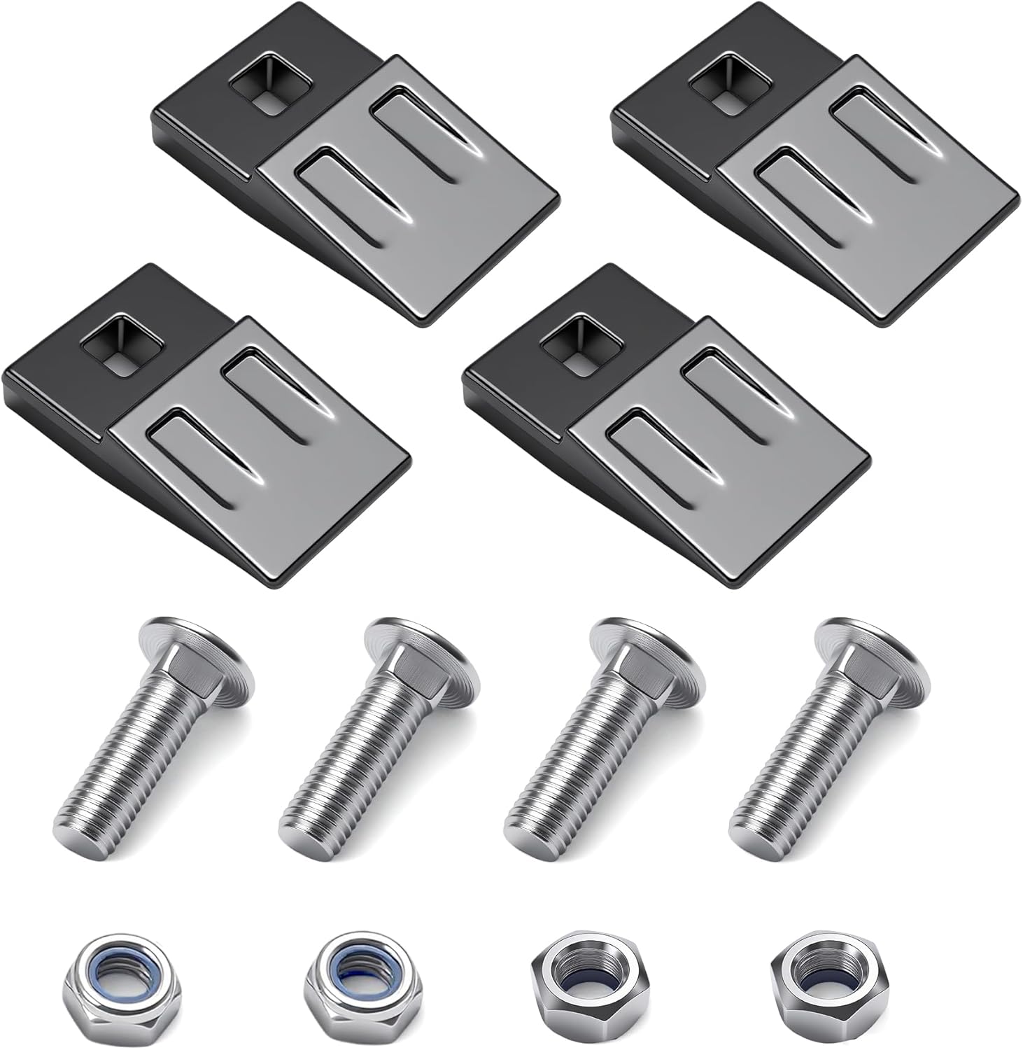 4PCS 3-Point Auger Cutting Edge with Screw Square Hole Fits Heavy Duty Column-Type Hole Digger, Portable Pit Digger, Ground Drill, for Drilling and Installation in Gardens, Agriculture and Industry