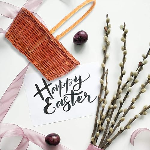 Miniatura 5 de INOOMP Cestas tejidas de Pascua para fiesta de Pascua, cestas de regalo, cesta de campo, huevos de Pascua, cesta de pascua, cesta de pascua, mesa