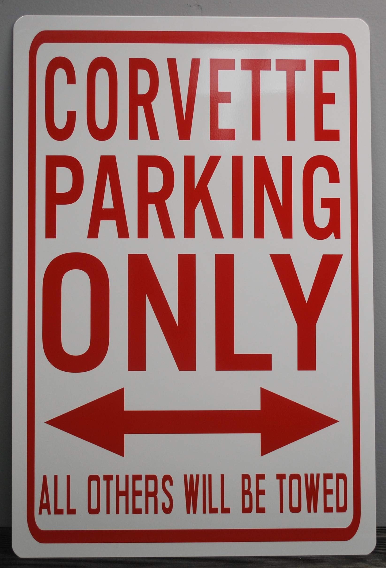 METAL STREET SIGN Corvette PARKING ONLY 12 X 18