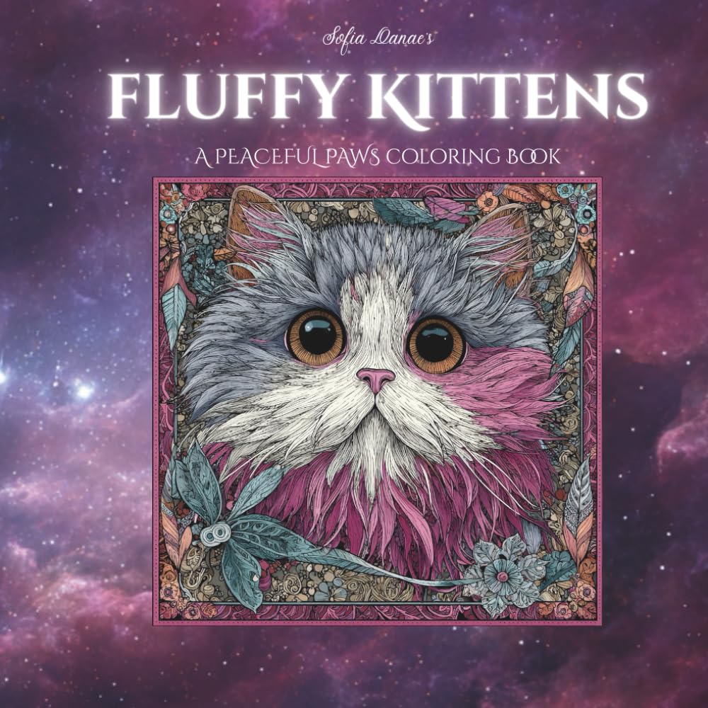 Fluffy Kittens: A Peaceful Paws Coloring Book Volume 8