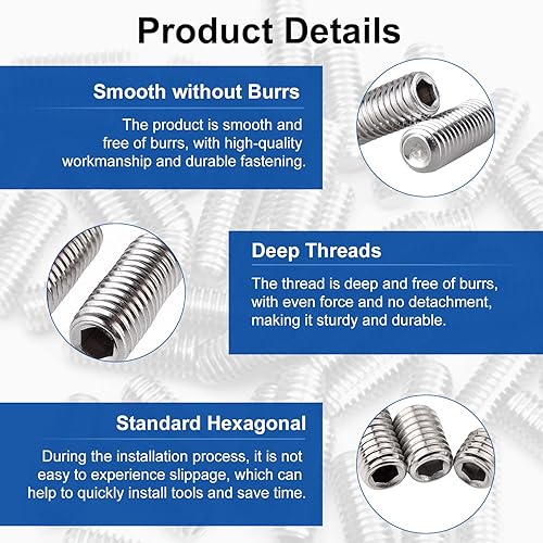 Miniatura 5 de MroMax Juego de 50 tornillos planos M3 x 0.157in de acero inoxidable 304 interno hexagonal Allen cabeza de accionamiento de cabeza de vaso de acero