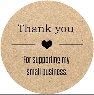 Thank You For Supporting My Small Business Stickers-Round 1,5 inches Kraft Thank You Stickers Roll Labels|Used For Business, Kraft Makers ,Online Sellers ,Boutiques, Small Shops (500pcs)