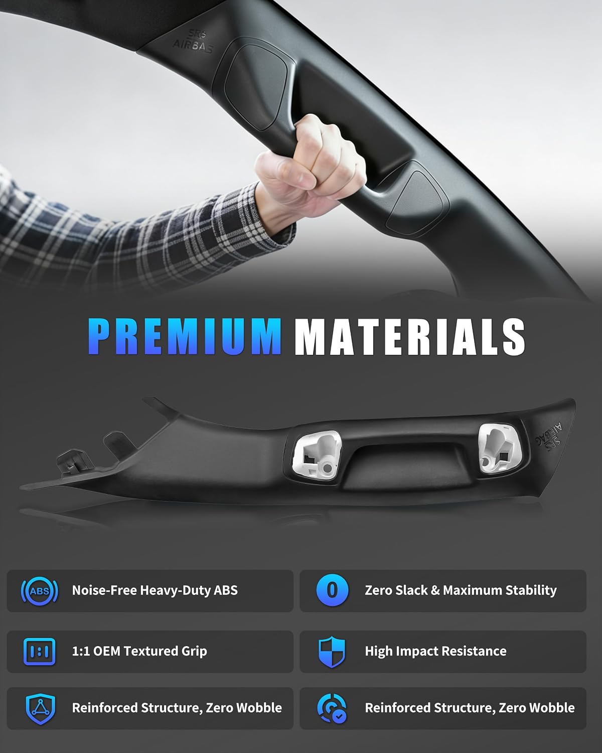 Driver Side A-Pillar Grab Handle for 2016-2023 Tacoma 3rd Gen, Tacoma A-Pillar Grab Handle Matches Passenger Side, Sturdy & No Creaking Noise, OEM-Style Texture, Easy Installation, Black