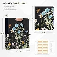 Vista 259 de Ospelelf Mini 3 Ring Binder, 2 Inch, Cute Pink Marble Binder for 5.5" x 8.5" with 5 Tab Dividers, File Folder Labels and Low Profile Clipboards