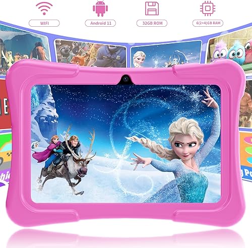 Miniatura 2 de Tableta para niños, tableta Android de 7 pulgadas para niños, ROM de 32 GB de cuatro núcleos, tabletas para niños pequeños con Bluetooth, WiFi,