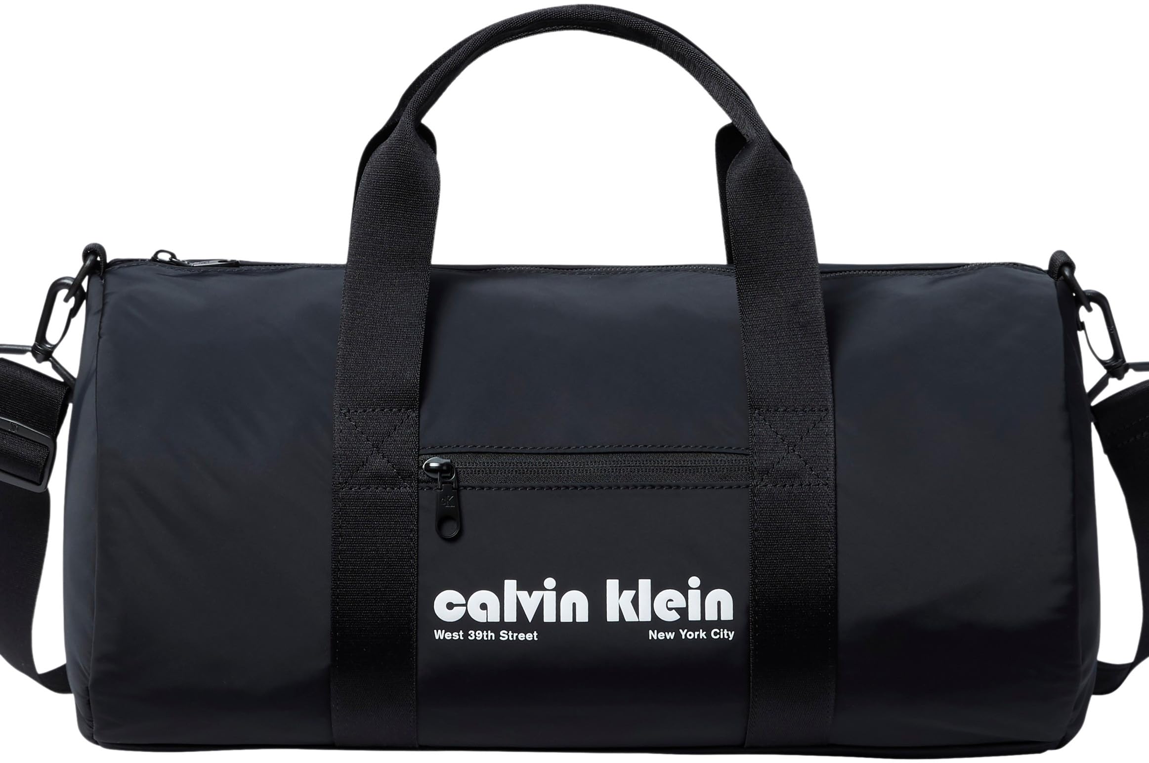 Calvin Klein Men’s Graphic Crossbody Duffle Bag with Retro Logo, Black (Black), One Size