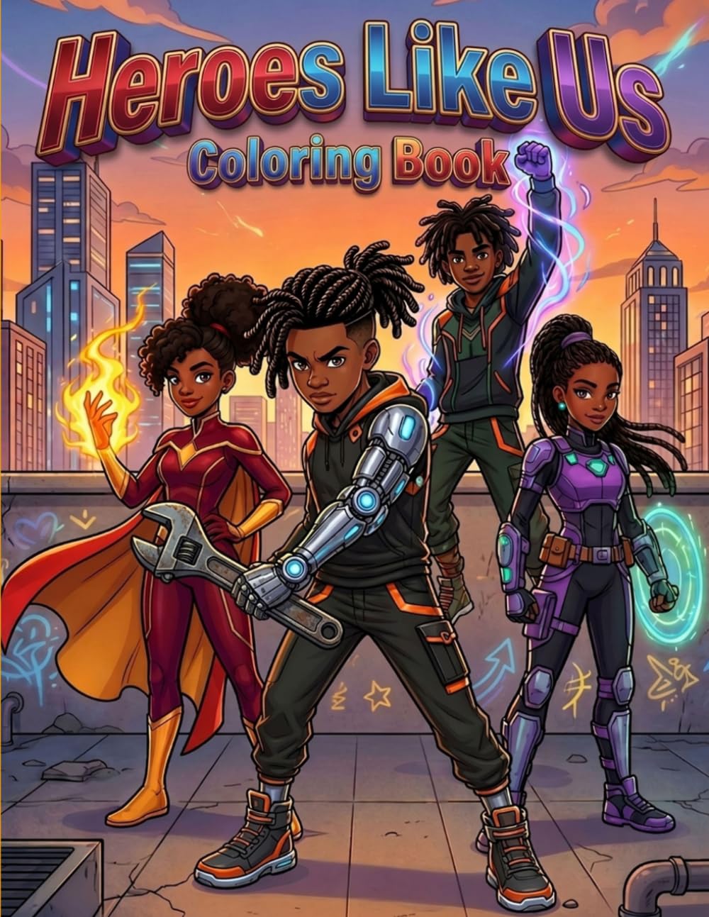 Heroes Like Us: Superhero Coloring Book for Black Kids: Mighty Black Superheroes Coloring Book for Your Young Black Hero