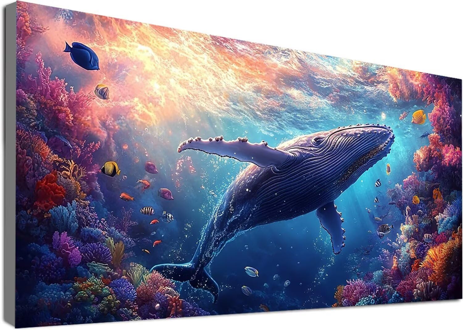 Wieloryb Malarstwo diamentowe dla dzieci, malowanie diamentami duży rozmiar 100 x 200 cm, 5D DIY diamentowe malowanie zwierzęce rzemiosło artystyczne obrazy diamentowe diamentowe dekoracje do domu C2