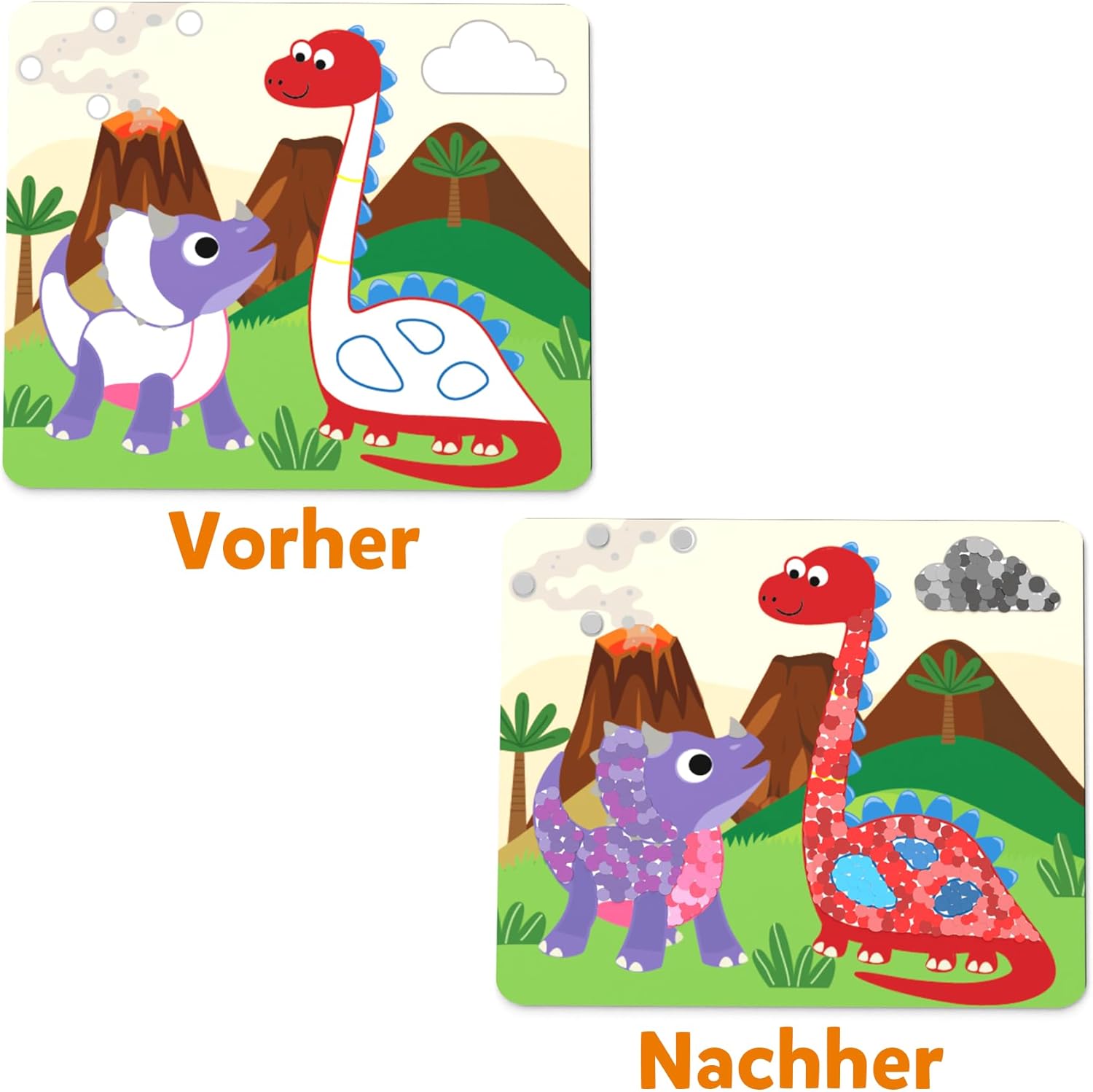 Skillmatics Craft Activity - Dots Fun!, Sticker Art without Cleaning, Gifts for Children from 3 to 7, Complete 8 Pictures Full of Dinosaurs