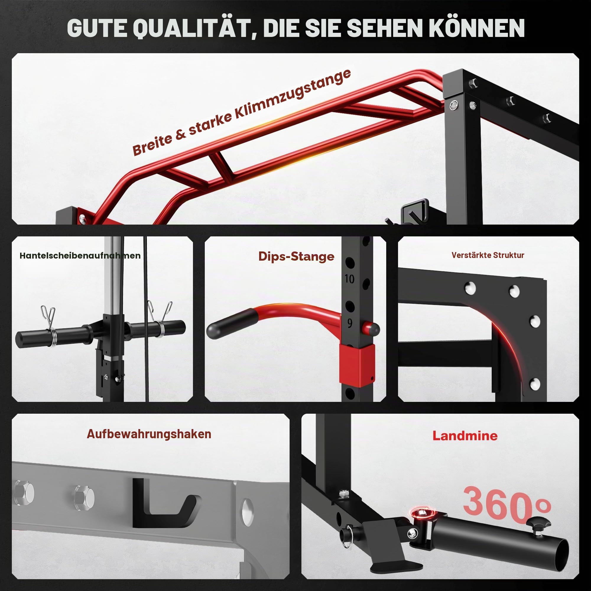 JELENS Power Cage, 907.2 kg Multifunktion S11 Power Rack mit Lat-Pulldown, Squat Rack mit verstellbarem Seilzugsystem und mehr Trainingsaufsätzen, Gewichtstrainingsgerät für Home Gym