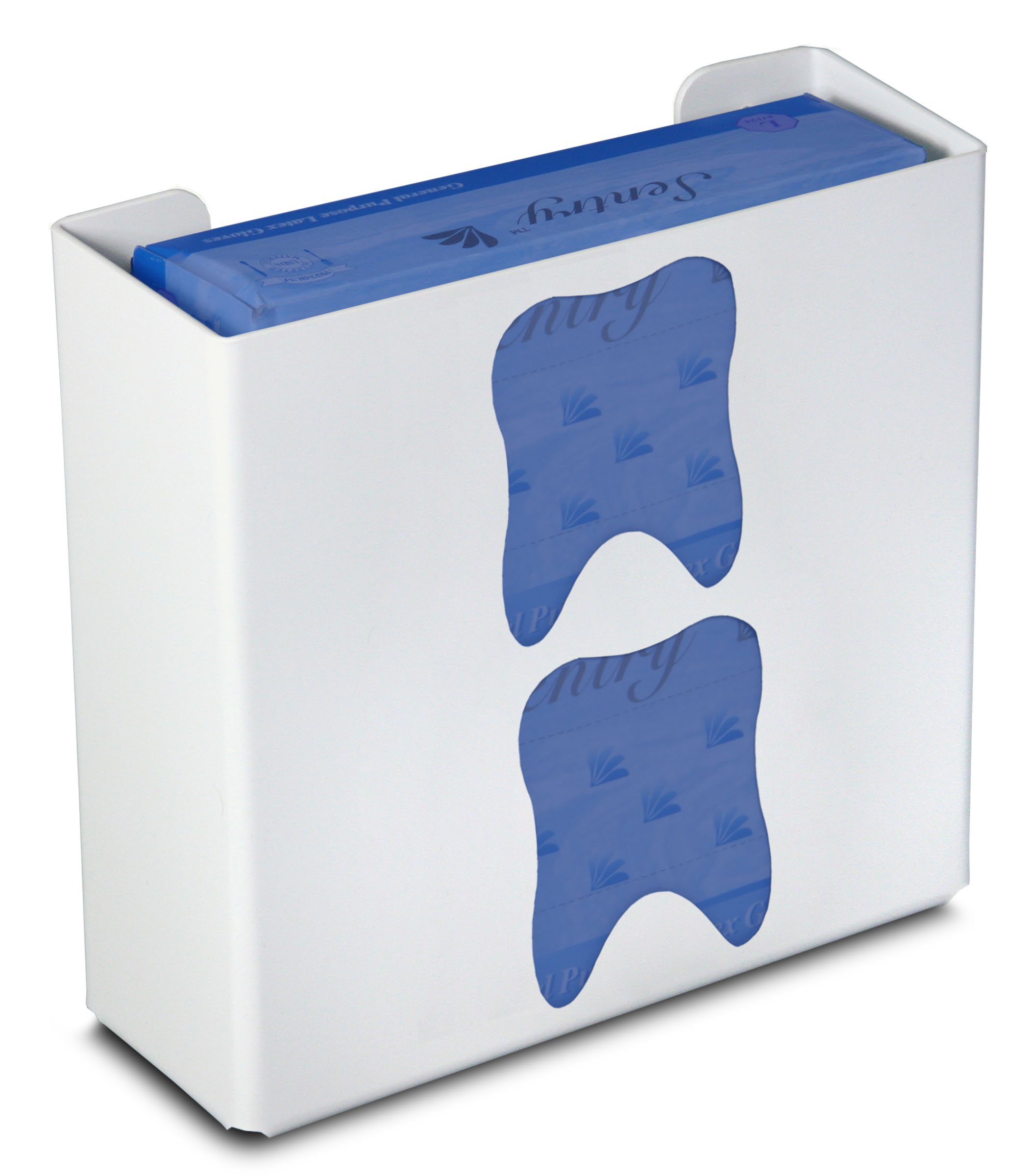 TrippNT Holder Glove Box Double White Styrene Priced Right Tooth with Mounting Keyholes and Hardware 10 3/4 X 10 1/8 X 3 7/8 inches WHD