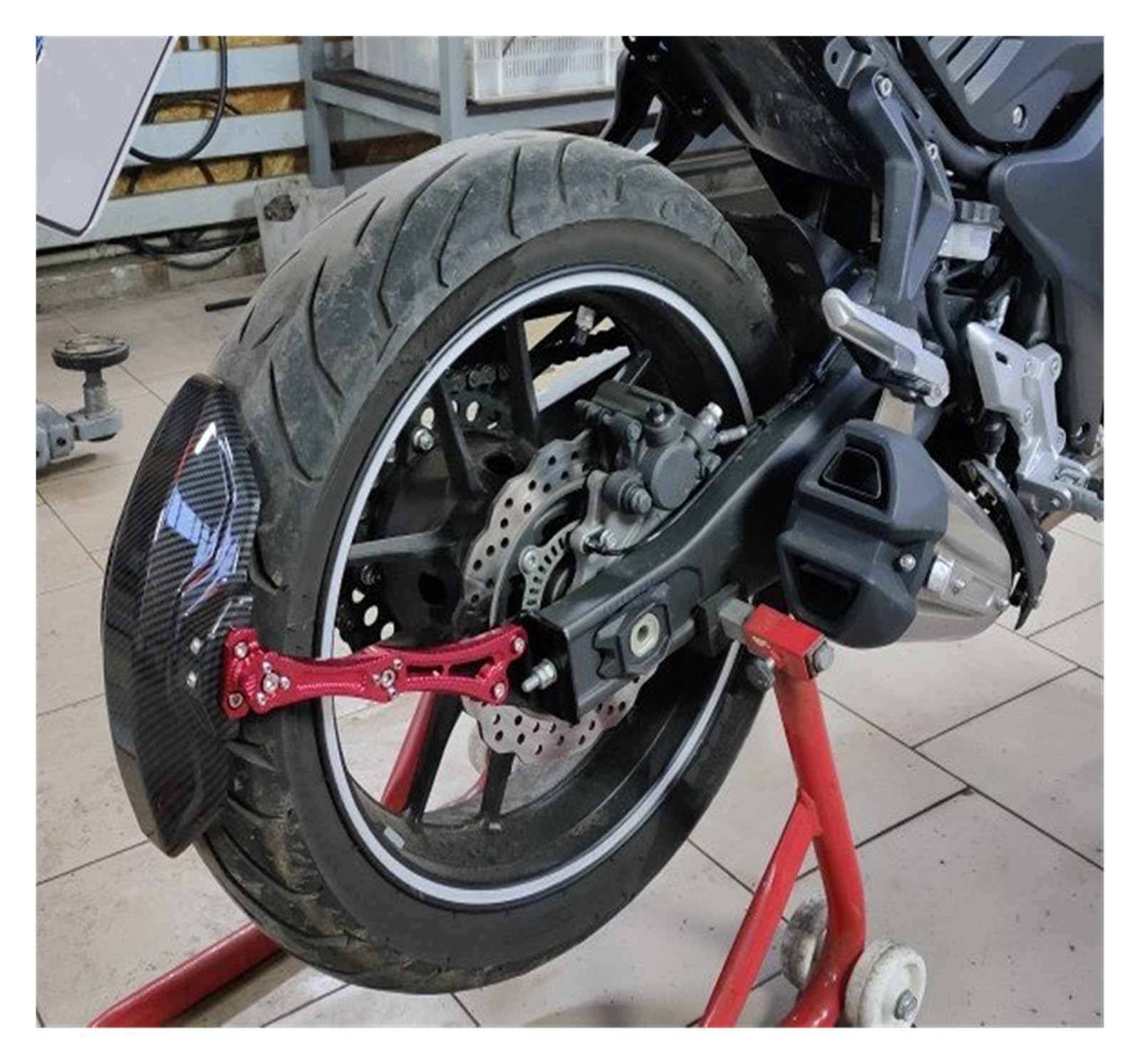 Moto Parafanghi Parafango Paraspruzzi Universale Del Motociclo Di Alluminio Parafango Posteriore In Fibra Di Carbonio Stampato In Plastica Parafango Per Per YZF R125 Moto Mud Flap ( Colore : Grey )