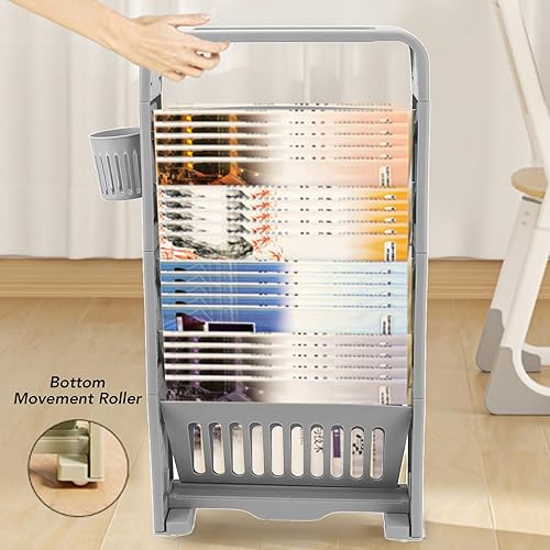 Miniatura 3 de Estantería de almacenamiento para libros de 6 niveles, estantería extraíble y única, carrito de almacenamiento delgado para libros, estante de