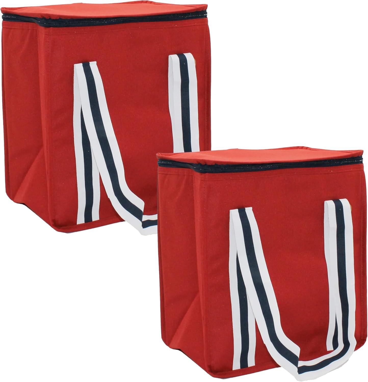 Earthwise Reusable Insulated Bags Heavy Duty Nylon Thermal Cooler Tote Waterproof with ZipperClosure Keeps Food Hot or Cold, 5.8 Gallon (2 Pack)