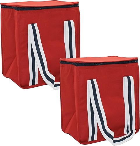 Miniatura 1 de Earthwise Bolsas aisladas reutilizables de nailon resistente al agua con cierre de cremallera que mantiene la comida caliente o fría (paquete de 2),