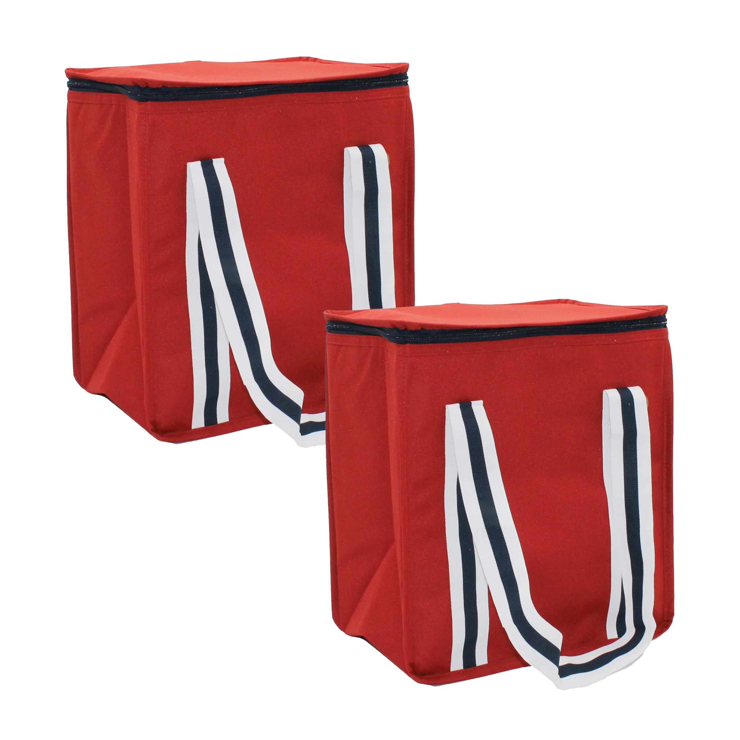 Earthwise Reusable Insulated Bags Heavy Duty Nylon Thermal Cooler Tote Waterproof with ZipperClosure Keeps Food Hot or Cold, 5.8 Gallon (2 Pack)