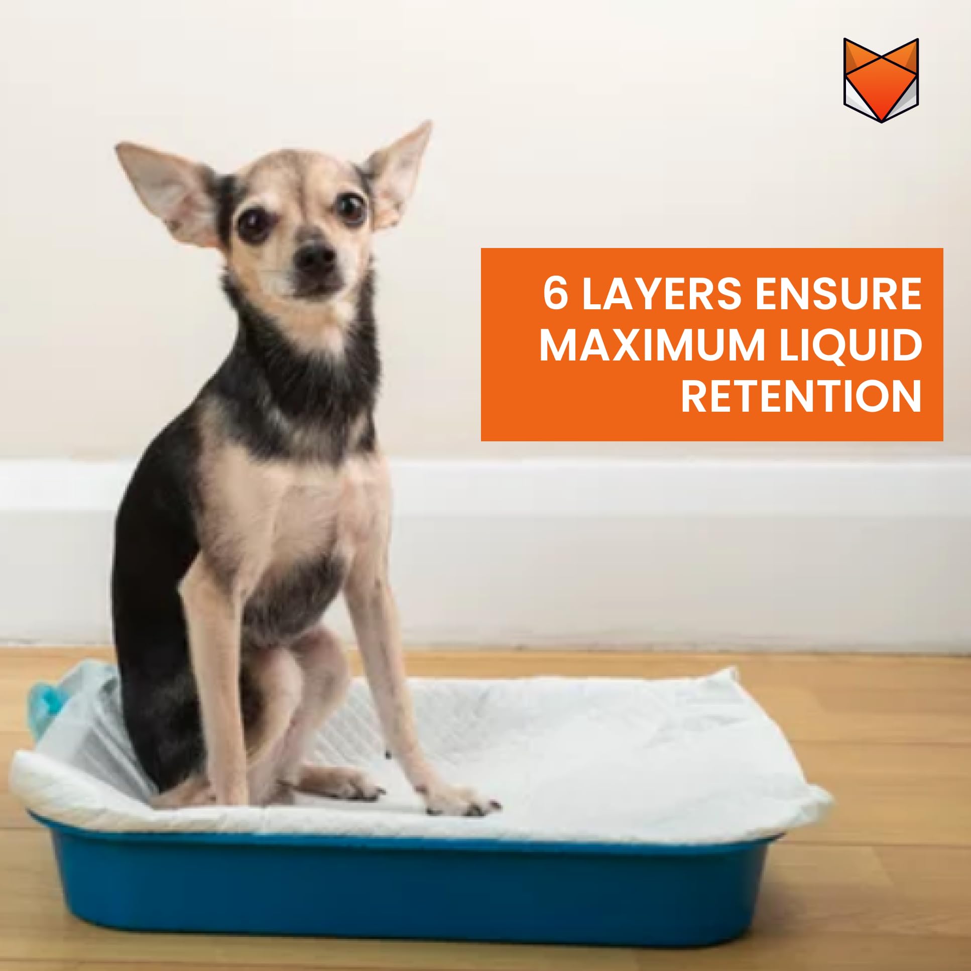 Wooflix Dog Pee and Potty-Training Pads for Puppies, Small & Large Dogs – 3-Layer Leak-Proof, Super Absorbent, Anti-Odour Pet Toilet Pads | Dog Potty Pads (Large (60x90cm) – 50 Pcs Pack) 3