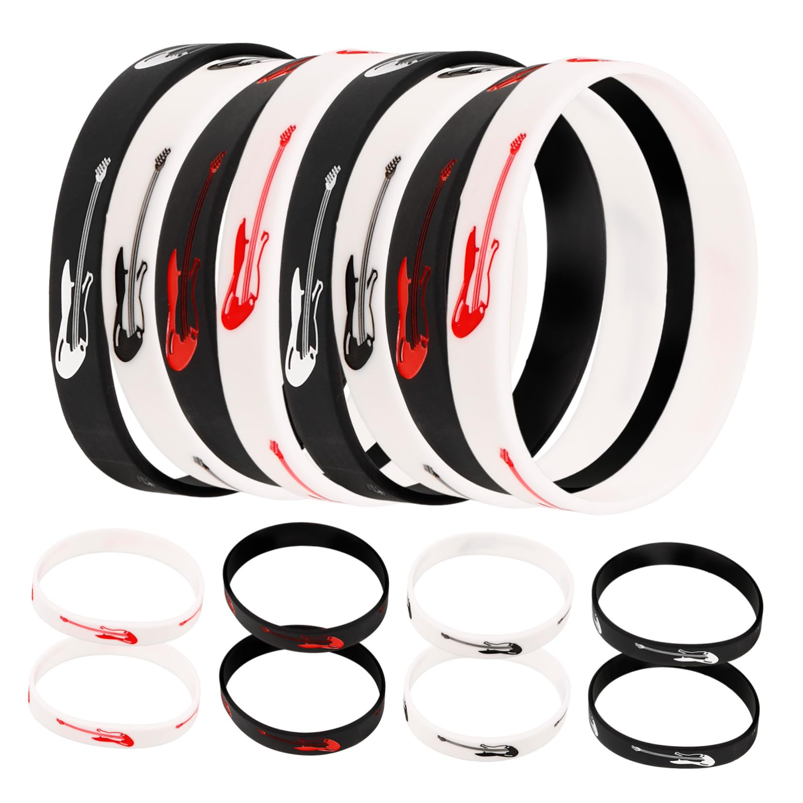 Tofficu 100 Pezzi Musica Braccialetto Del Partito Musica A Tema Del Partito Braccialetti Chitarra Braccialetti Elastici Musica Sfida Del Partito Braccialetti Chitarra Rap Rifornimenti Del