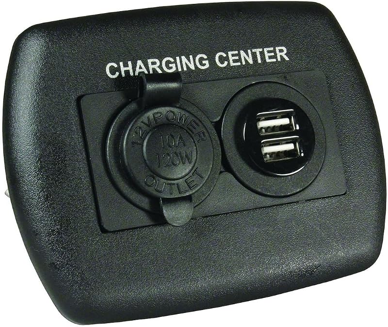 Central de carregamento 12 V/USB JR Products 15095 preta – 1 unidade