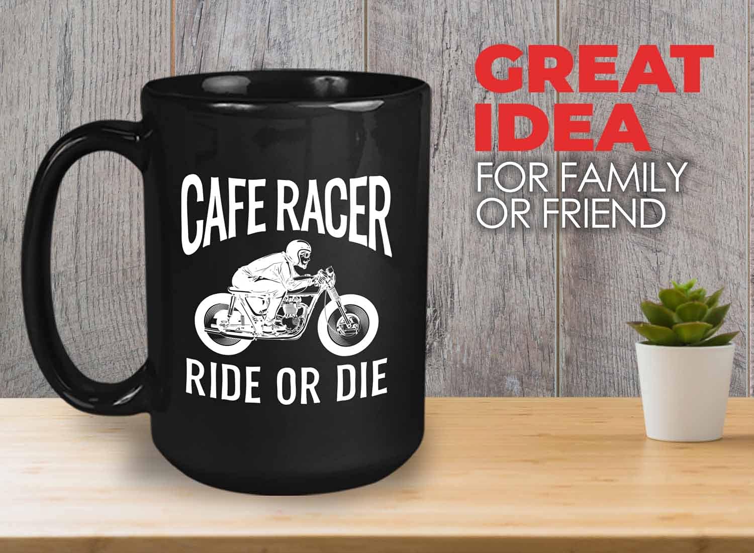 Bubble Hugs Motorcyclist Coffee Mug 15oz Black - Cafe Racer Ride Or Die - Funny Biker Dad Grandpa Motorcycle Rider Vintage Retro