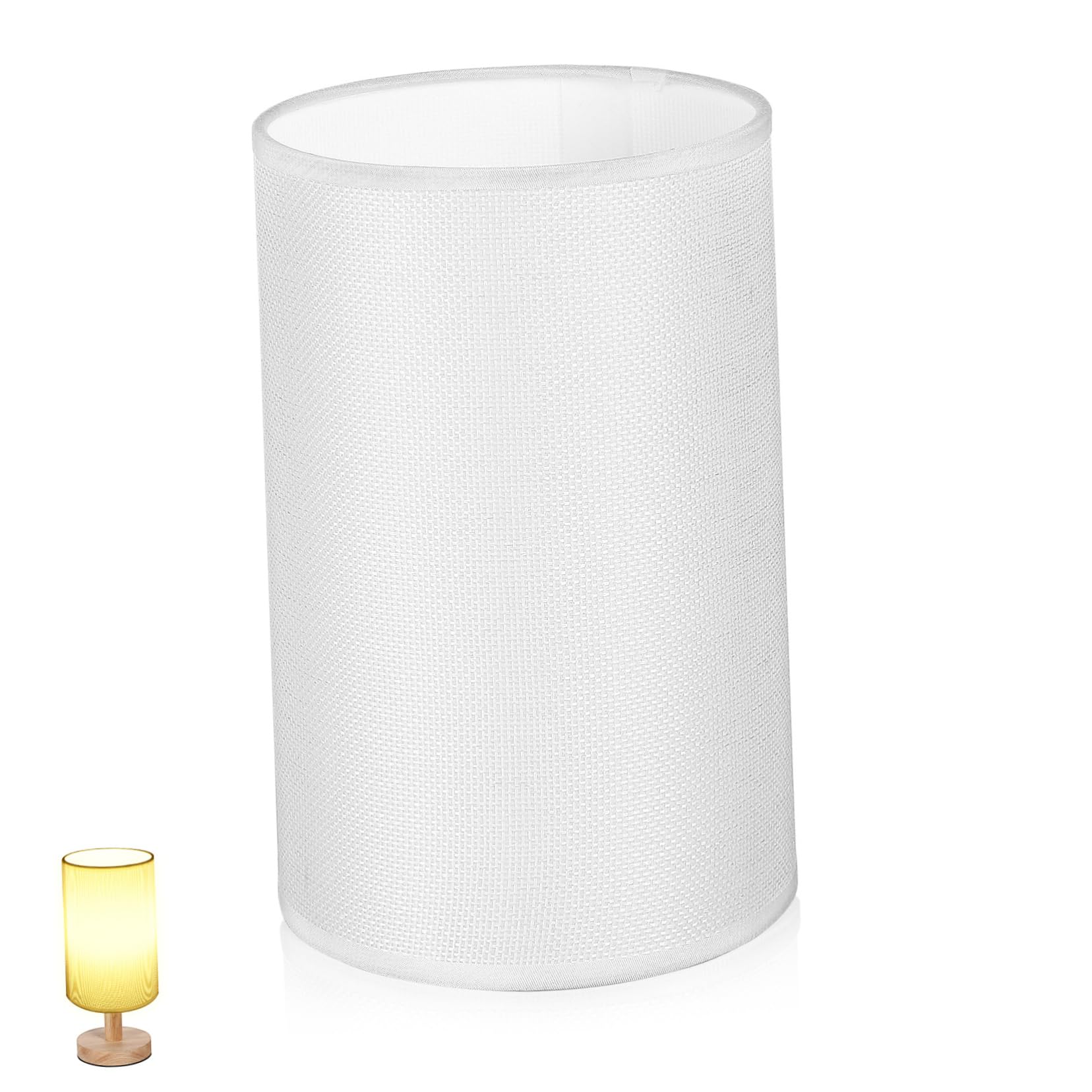 DECHOUS Fabric Lampshade Cup Covers with Straw Hole Lid Decorations Bins Jar Dome Drink Paper Streamer Party Basket Gu Lamp Shade Cups Lampshades for Standard Lamps Light Shade Linen White