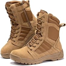 Tactical Boots for Men Side Zipper 8 Inch Lightweight Comfortable Military Hiking BootsBMP110