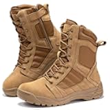 BOTAS PRO Tactical Boots for Men Side Zipper 8 Inch Lightweight Comfortable Military Hiking Boots(BMP110)