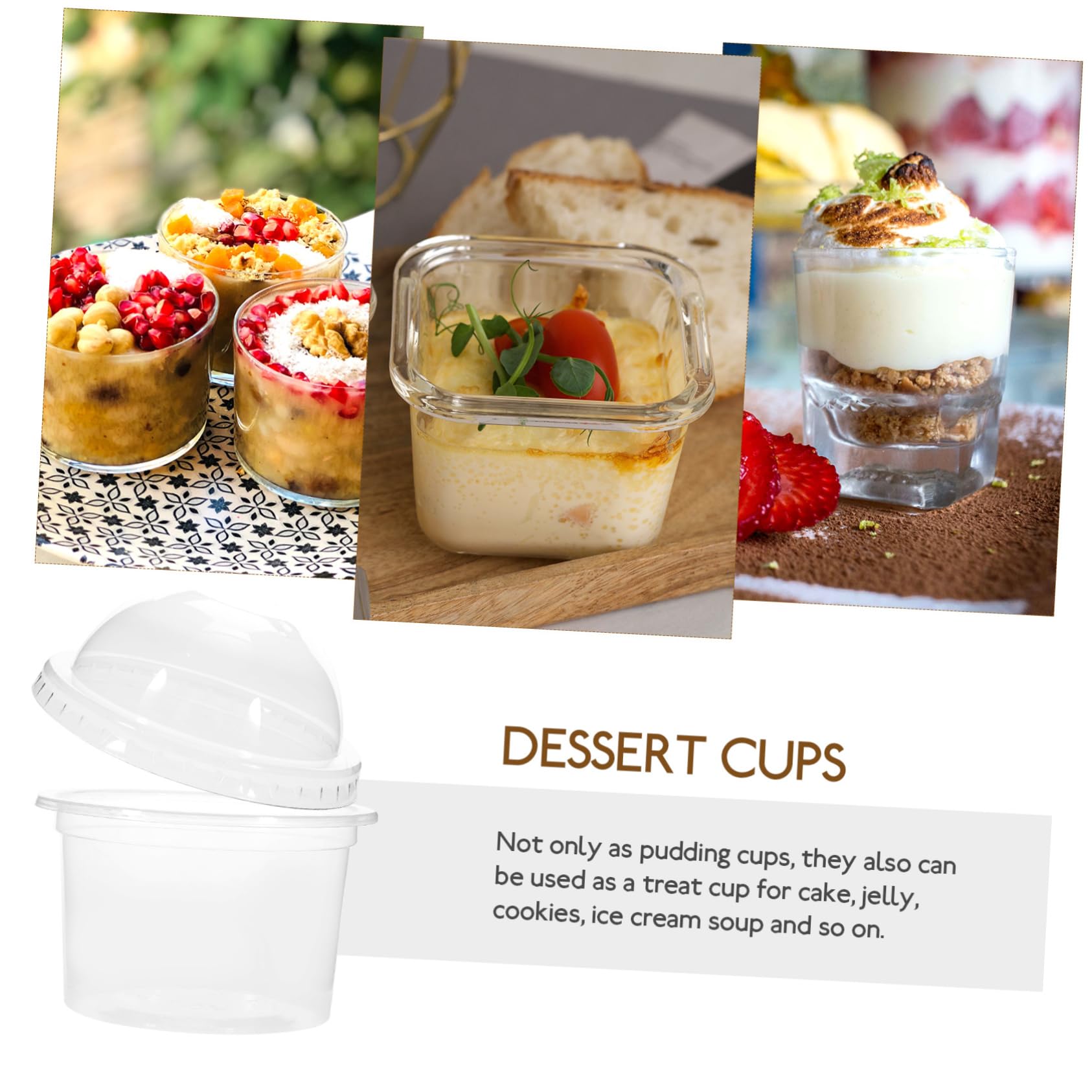 TAMUME - Juego De 4 Tazones De Vidrio Para Postres Con Tapa, 200ml, Apilables, Ideales Para Pudín, Yogur O Entrantes