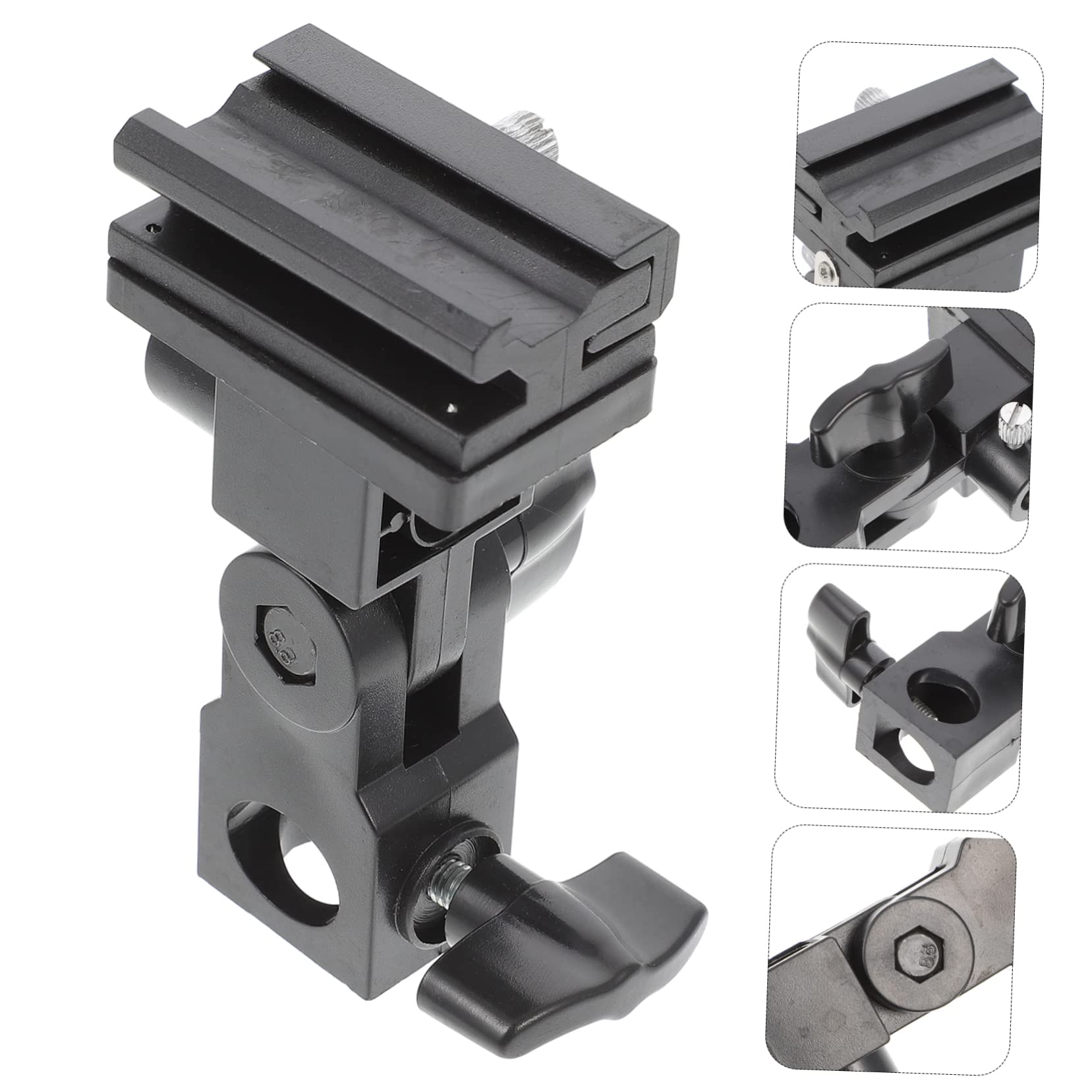 Balacoo 2pcs Multi-Directional Light Source Stand Adapter Flash Bracket Screw Tightening for Photography