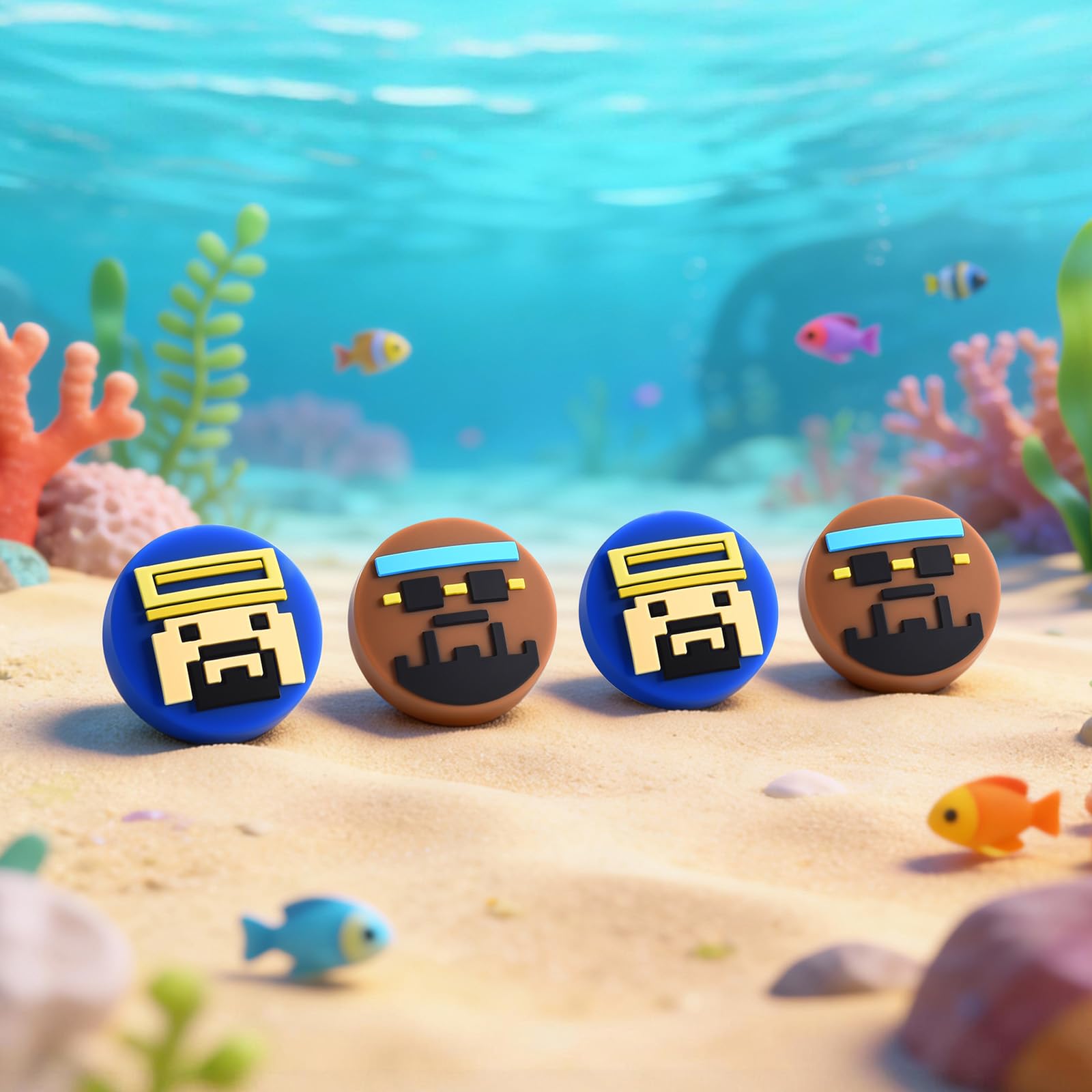 Funlab x Dave the Diver Jointly-Designed Switch 2 Silicone Thumb Grips Caps, Button Covers, Joysticks Anti-Slip Cap Analog Stick Cover, Comfortable Grip Button Caps for Switch 1 Pro Controller (4PCS) — view 9
