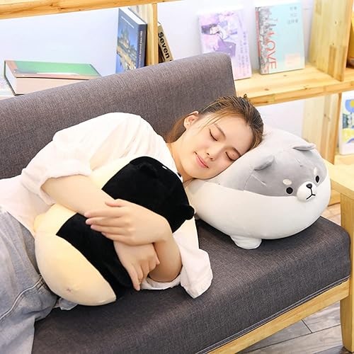 Miniatura 5 de Almohada de peluche de perro gordo de 19.6 pulgadas, Shiba Inu, lindos animales de peluche de Corgi