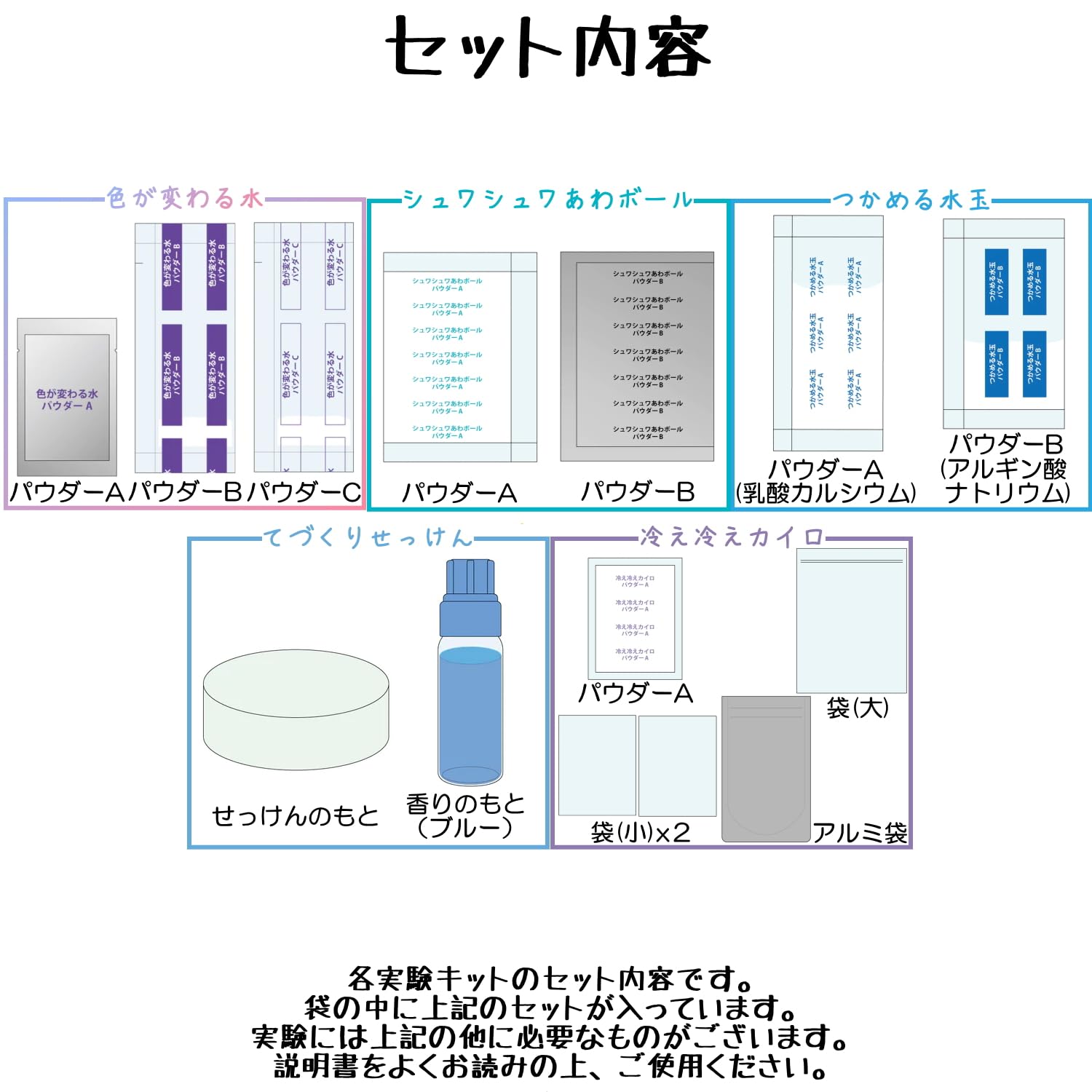 Amazon | おうちでできる実験キット 5種類 O 自由 研究 プチ研究