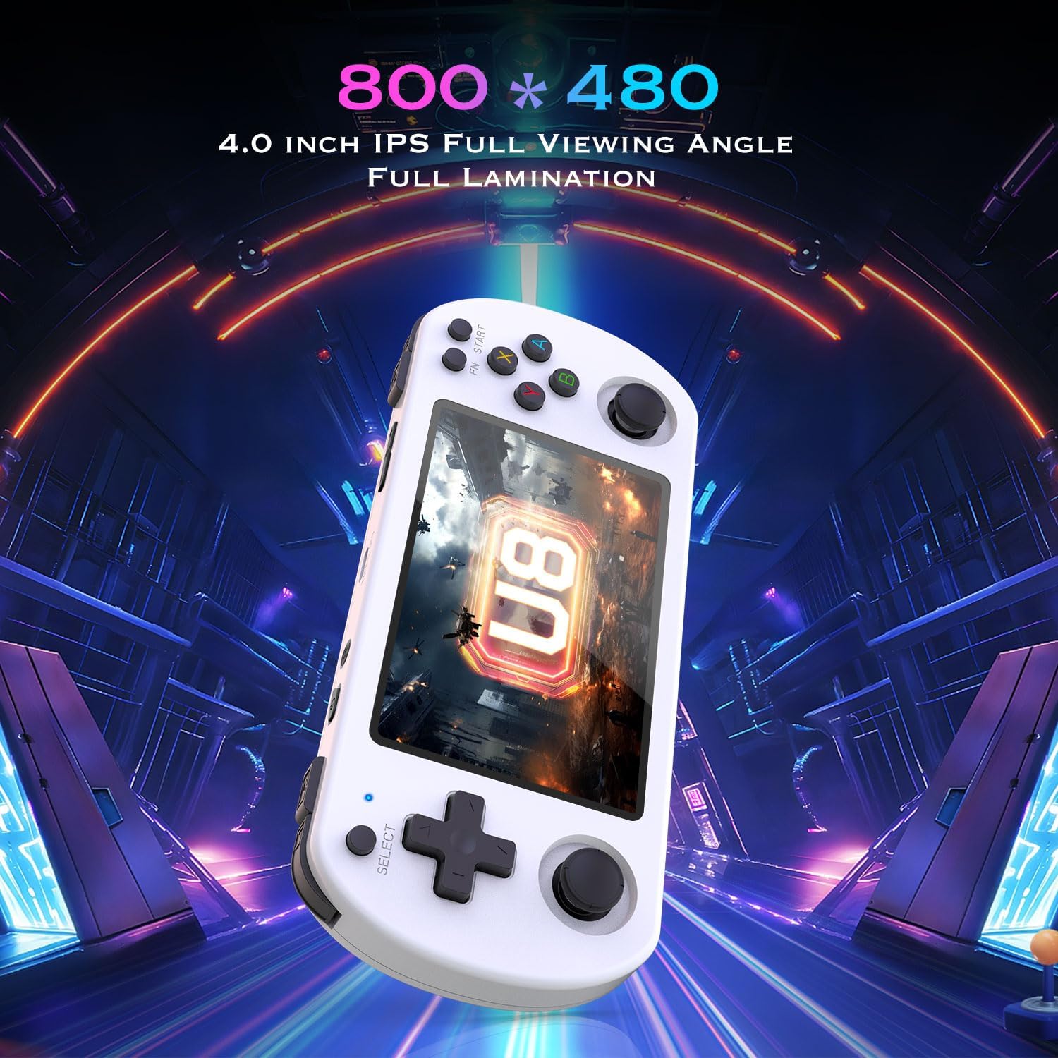 U8 Retro Handheld Game Console with 15,000+ Classic Games，4.0 - Inch IPS Screen，64G Dual TF Card，Powerful 3500 mAh Battery - Portable Gaming Device for Kids & Adults (Black)